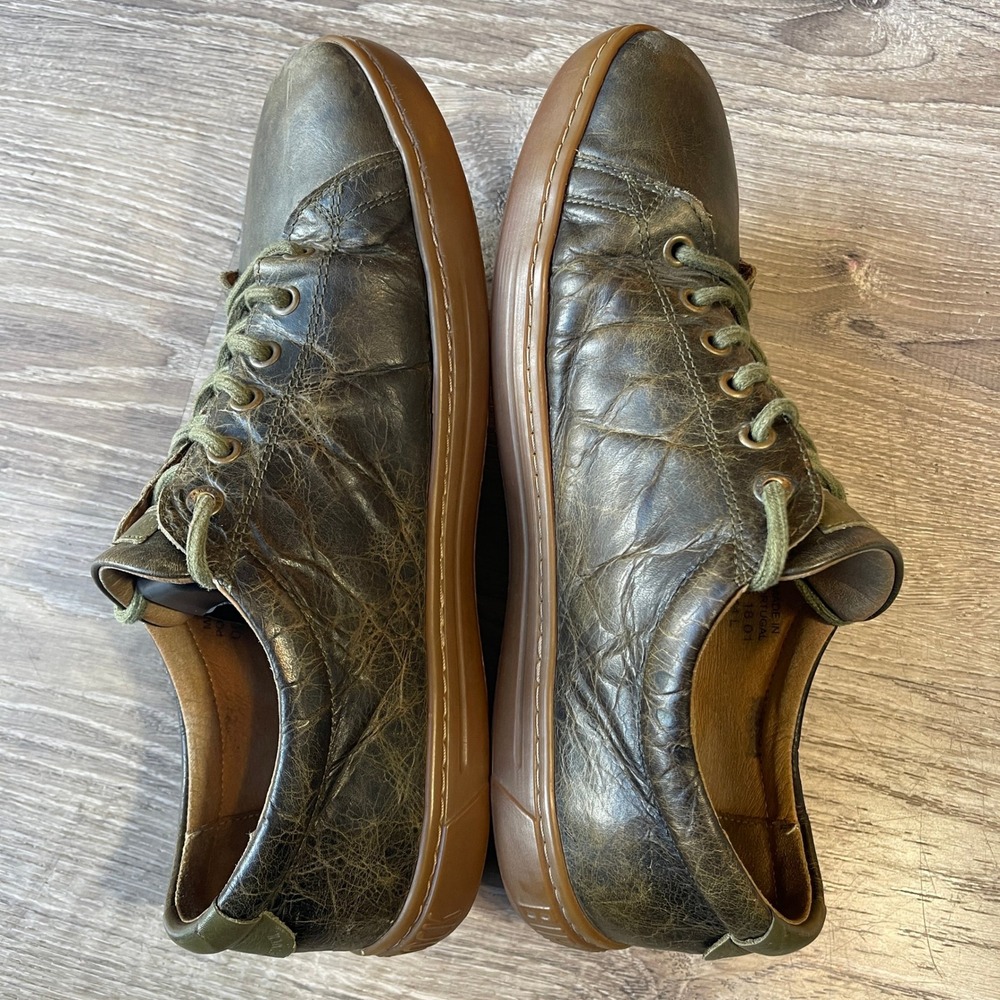 Birkenstock Arran Mens Olive Green Distressed Leather Sneakers 44 L13 M11